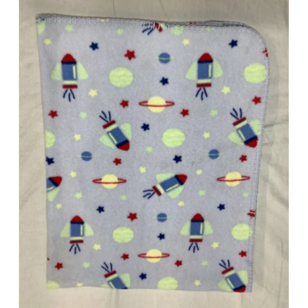 Circo Baby Fleece Baby Blanket Rockets Planets Stars Blue 30